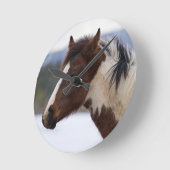 driekleurig paard ronde klok (Hoek)