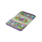 Driekleurig Violet Bloemen Waterverf Bloemstuk Cot Badmat (Gekanteld)