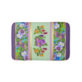 Driekleurig Violet Bloemen Waterverf Bloemstuk Cot Badmat (Voorkant)