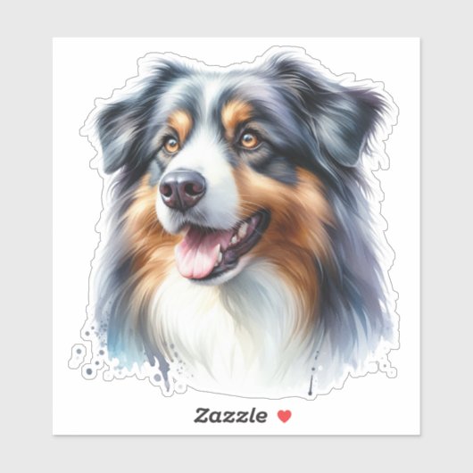 Driekleurige Australische herder Sticker (Vel)