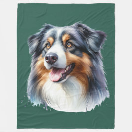 Driekleurige Australische Herdershond Fleece Deken