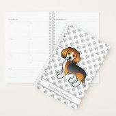 Driekleurige Beagle Schattige Cartoon Hond & Tekst Planner (Display)