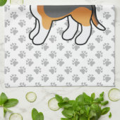 Driekleurige Beagle Schattige Cartoon Hond Theedoek (Gevouwen)