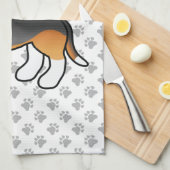 Driekleurige Beagle Schattige Cartoon Hond Theedoek (Quarter Fold)