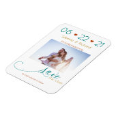 Driekleurige BOHO Minimale roestvrije Blauwgroen g Magneet (Linkerzijde)