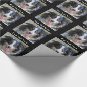 Driekleurige Border Collie Dog Cadeaupapier (Hoek)