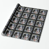 Driekleurige Border Collie Dog Cadeaupapier (Uitgerold)