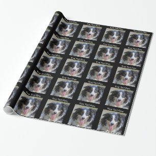 Driekleurige Border Collie Dog Cadeaupapier