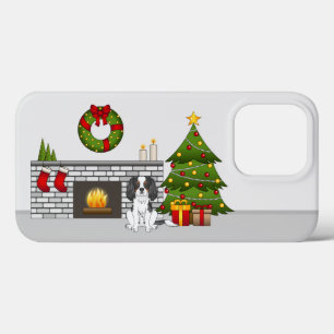 Driekleurige Cavalier-hond in een feestelijke kers Case-Mate iPhone Case