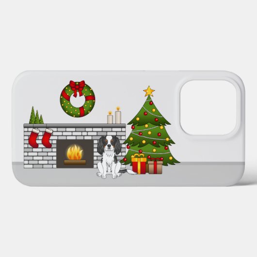 Driekleurige Cavalier-hond in een feestelijke kers Case-Mate iPhone Case (Achterkant (horizontaal))
