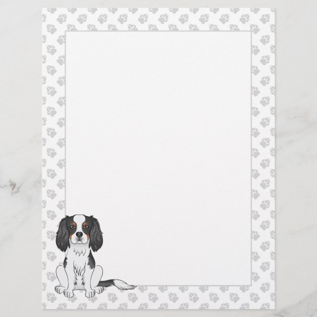 Driekleurige Cavalier King Charles Spaniel Hond &  Briefhoofd (Voorkant)