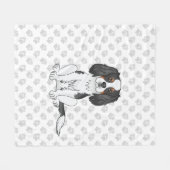 Driekleurige Cavalier King Charles Spaniel Hond &  Fleece Deken (Voorkant (Horizontaal))