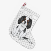 Driekleurige Cavalier King Charles Spaniel Hond & Grote Kerstsok (Voorkant (Hangend))