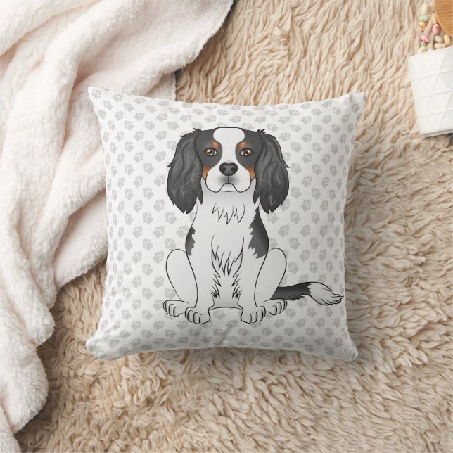 Driekleurige Cavalier King Charles Spaniel Hond &  Kussen (Deken)