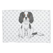 Driekleurige Cavalier King Charles Spaniel Hond & Kussensloop (Voorkant-Links)