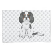 Driekleurige Cavalier King Charles Spaniel Hond & Kussensloop (Voorkant-Rechts)