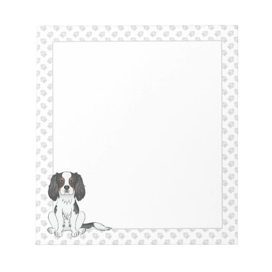 Driekleurige Cavalier King Charles Spaniel Hond & Notitieblok (Voorkant)