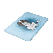 Driekleurige Cavalier King Charles Spaniel Hond Op Badmat (Gekanteld)