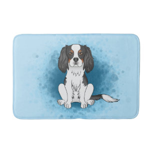 Driekleurige Cavalier King Charles Spaniel Hond Op Badmat