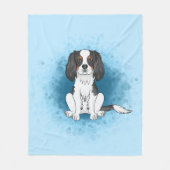 Driekleurige Cavalier King Charles Spaniel Hond Op Fleece Deken (Voorkant)