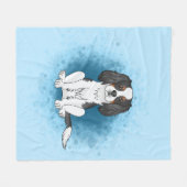 Driekleurige Cavalier King Charles Spaniel Hond Op Fleece Deken (Voorkant (Horizontaal))