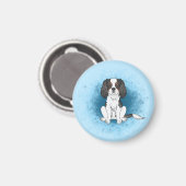 Driekleurige Cavalier King Charles Spaniel Hond Op Magneet (Voorkant / Achterkant)