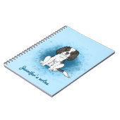 Driekleurige Cavalier King Charles Spaniel Hond Op Notitieboek (Linkerzijde)