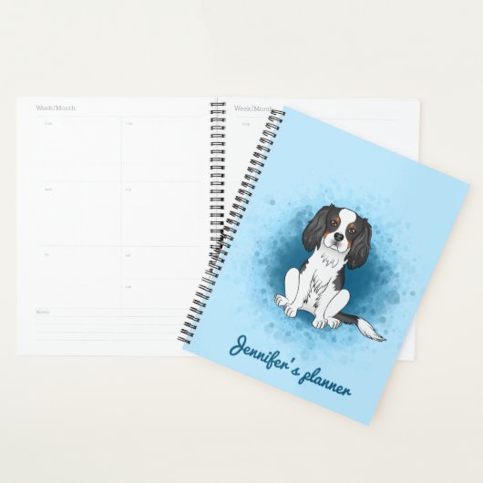 Driekleurige Cavalier King Charles Spaniel Hond Op Planner (Display)