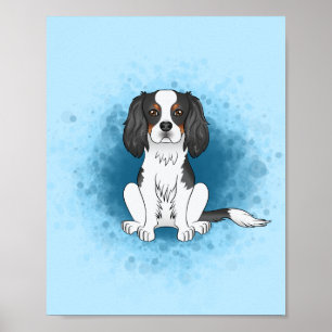 Driekleurige Cavalier King Charles Spaniel Hond Op Poster