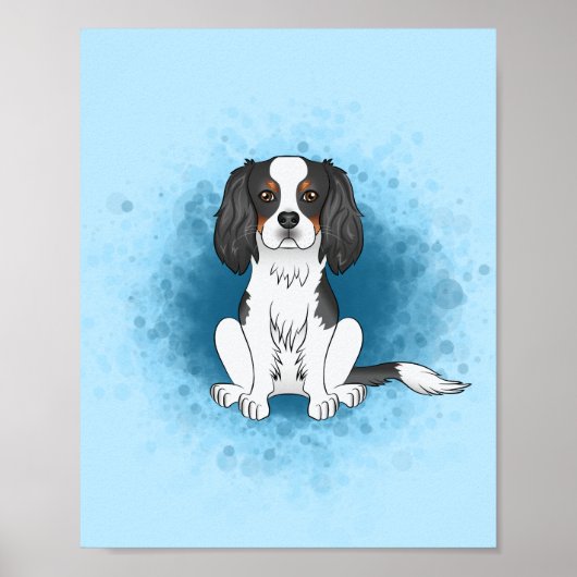 Driekleurige Cavalier King Charles Spaniel Hond Op Poster (Voorkant)