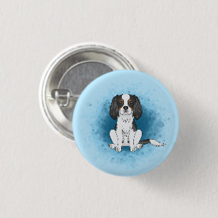 Driekleurige Cavalier King Charles Spaniel Hond Op Ronde Button 3,2 Cm