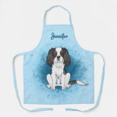 Driekleurige Cavalier King Charles Spaniel Hond Op Schort (Voorkant)