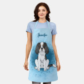 Driekleurige Cavalier King Charles Spaniel Hond Op Schort (Gedragen)
