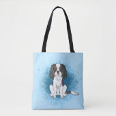 Driekleurige Cavalier King Charles Spaniel Hond Op Tote Bag (Voorkant)
