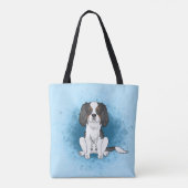 Driekleurige Cavalier King Charles Spaniel Hond Op Tote Bag (Achterkant)