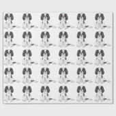 Driekleurige Cavalier King Charles Spaniel Hond Pa Cadeaupapier (Vlak)