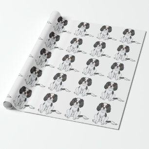 Driekleurige Cavalier King Charles Spaniel Hond Pa Cadeaupapier