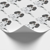 Driekleurige Cavalier King Charles Spaniel Hond Pa Cadeaupapier (Hoek)