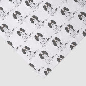 Driekleurige Cavalier King Charles Spaniel Hond Pa Tissuepapier (Detail)
