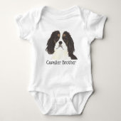 Driekleurige Cavalier King Charles Spaniel hond Romper (Voorkant)