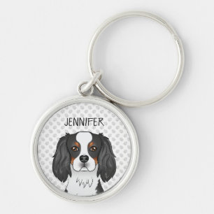 Driekleurige Cavalier King Charles Spaniel Hond & Sleutelhanger