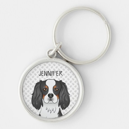 Driekleurige Cavalier King Charles Spaniel Hond &  Sleutelhanger (Voorkant)