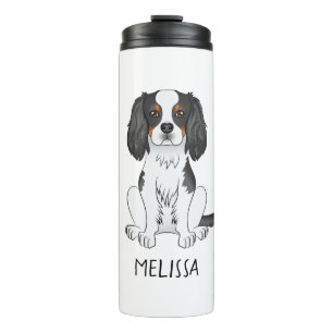 Driekleurige Cavalier King Charles Spaniel Hond & Thermosbeker