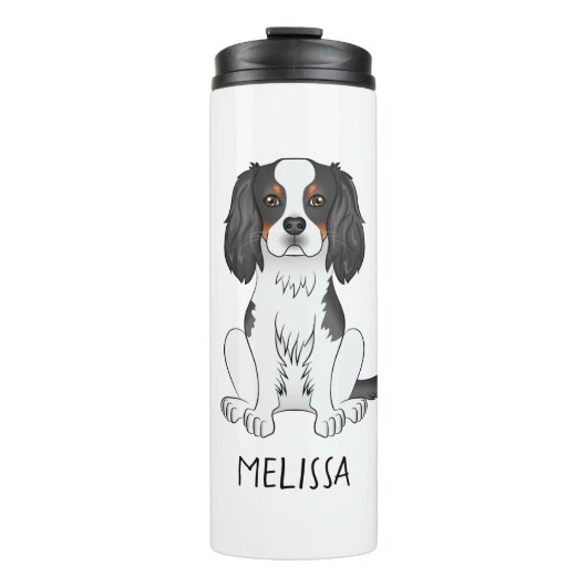 Driekleurige Cavalier King Charles Spaniel Hond & Thermosbeker (Voorkant)