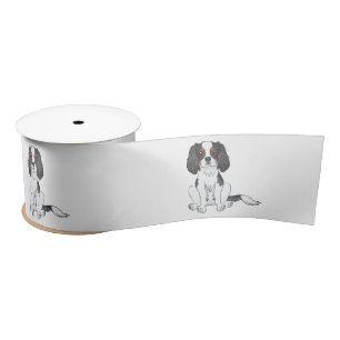 Driekleurige Cavalier King Charles Spaniel Hond Zi Satijnen Lint