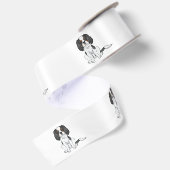 Driekleurige Cavalier King Charles Spaniel Hond Zi Satijnen Lint (Achterkant)