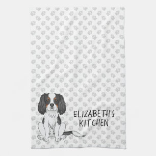 Driekleurige Cavalier King Charles Spaniel Honden Theedoek