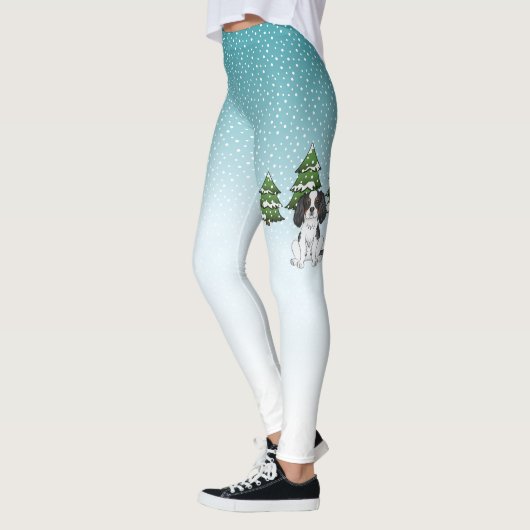 Driekleurige Cavalier King Charles Spaniel in de W Leggings (Links)