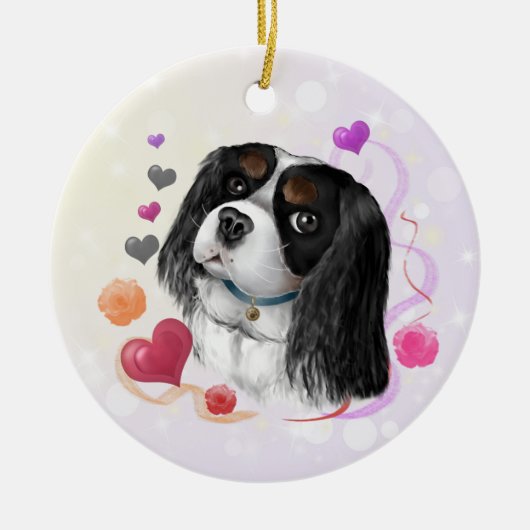 Driekleurige Cavalier King Charles Spaniel  Keramisch Ornament (Voorkant)