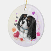 Driekleurige Cavalier King Charles Spaniel  Keramisch Ornament (Links)